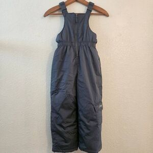 Kids Snow Bib Overalls w/ Leg pocket: Grey Size Small: Unisex Snowsuit Coveralls